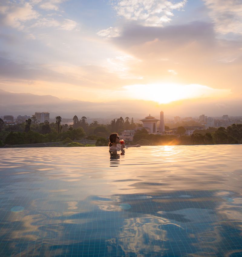 Sunset view from Hotel Barahi Kathmandu